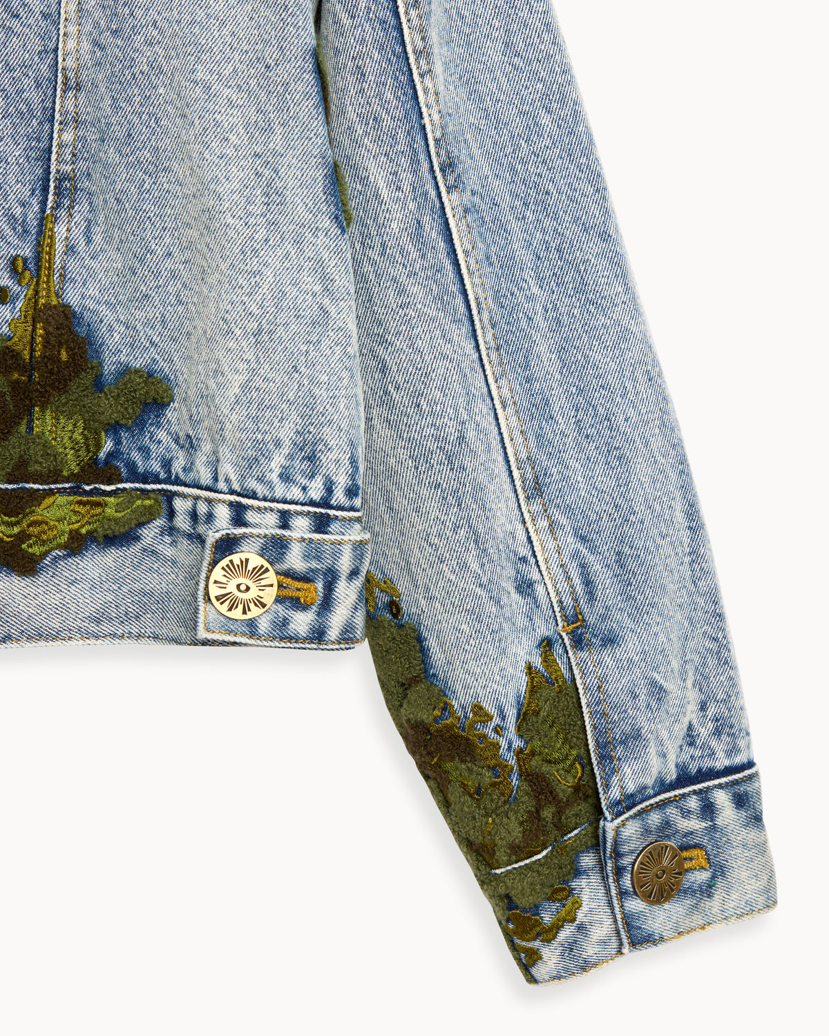 EMBROIDERED MOSS DENIM JACKET