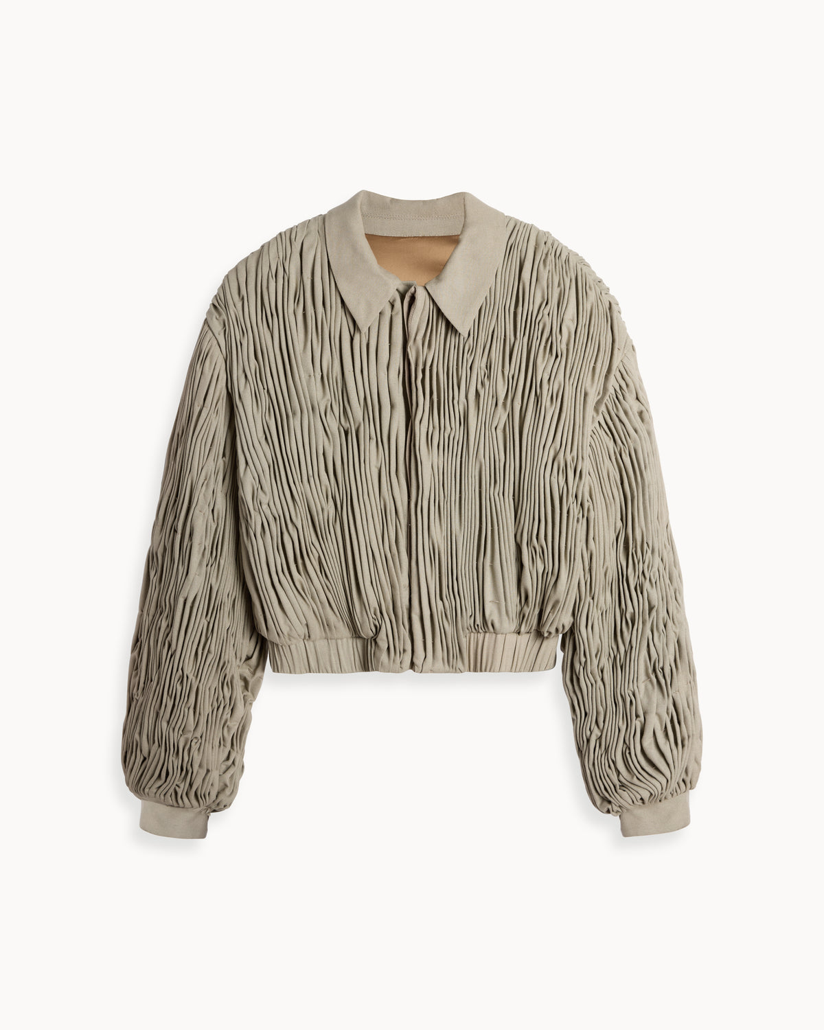 RUFFLED WOOL BOMBER