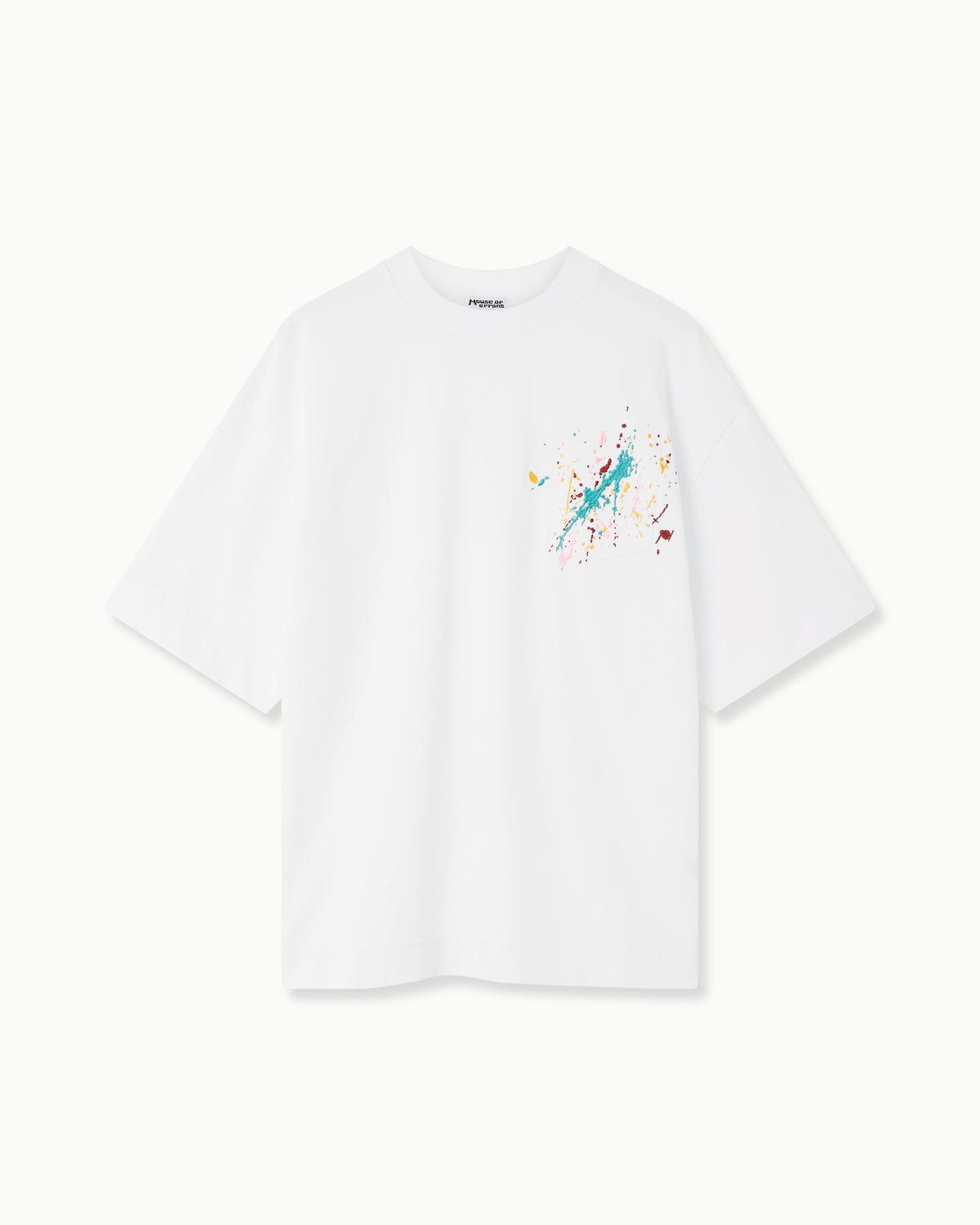 EMBROIDERED PAINT SPLATTER TEE