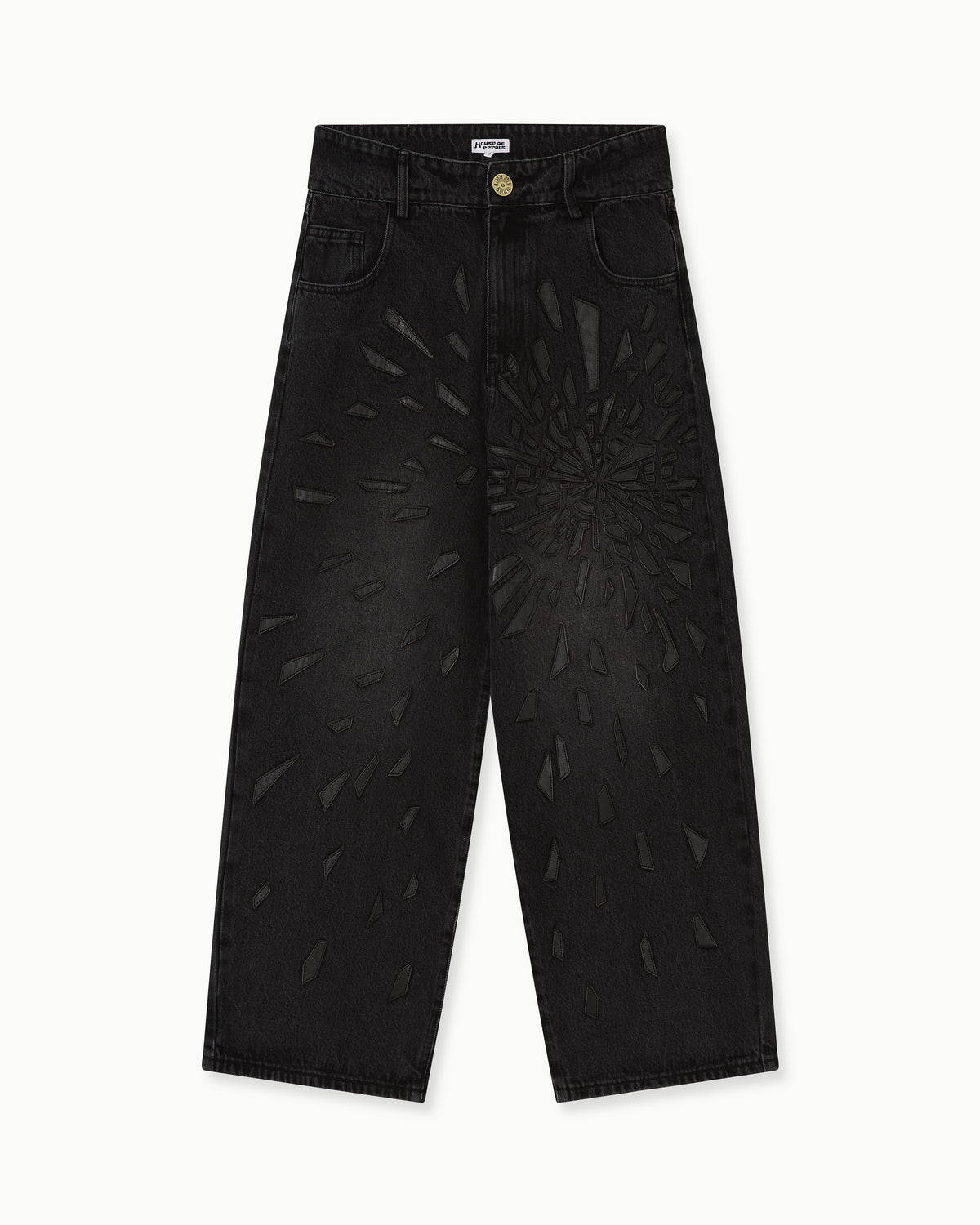 SMASHED LEATHER GLASS JEANS