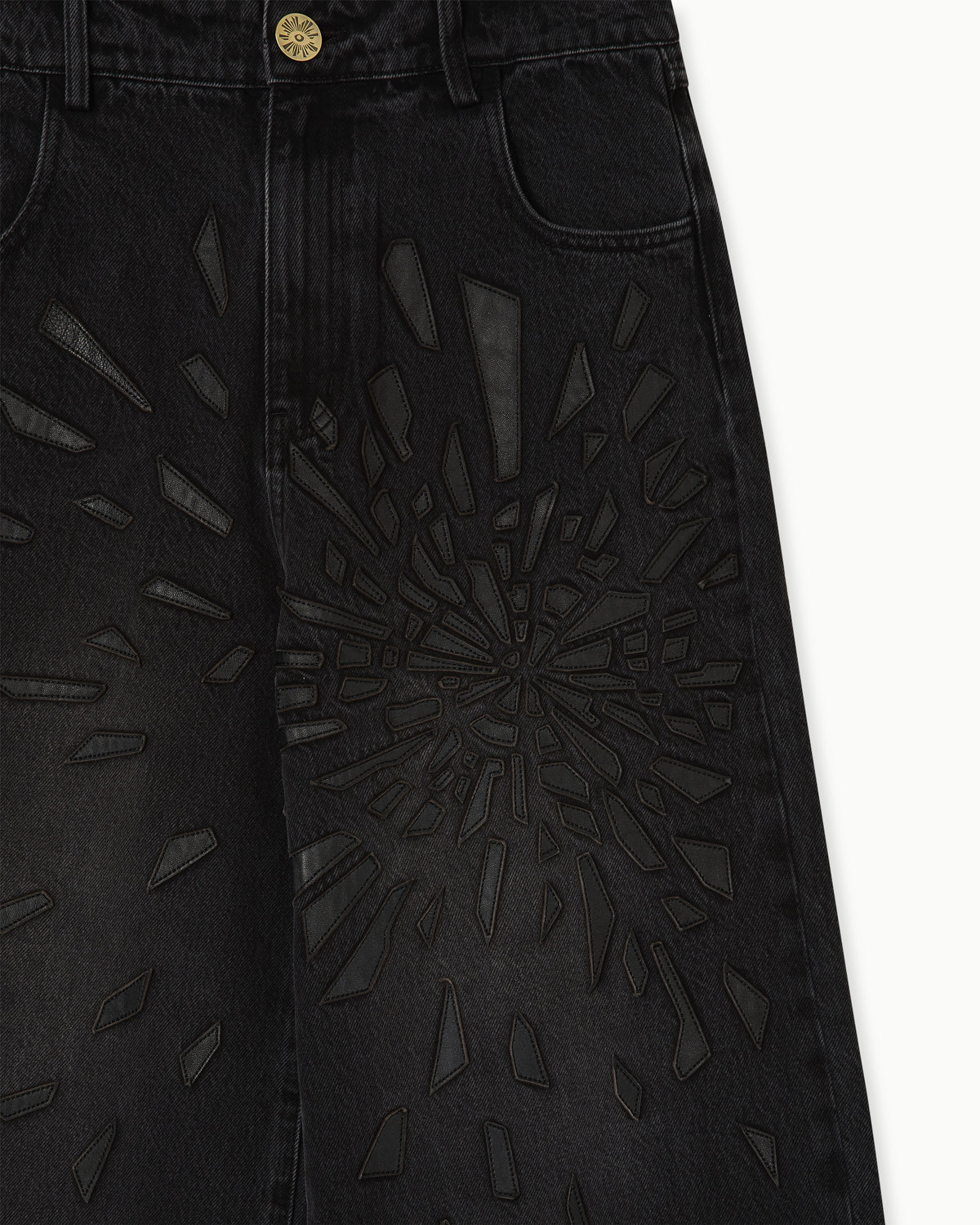 SMASHED LEATHER GLASS JEANS