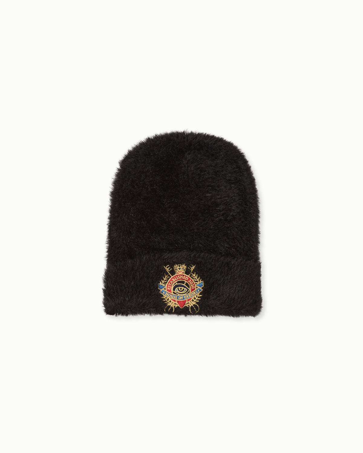 CREST BEANIE IN BLACK