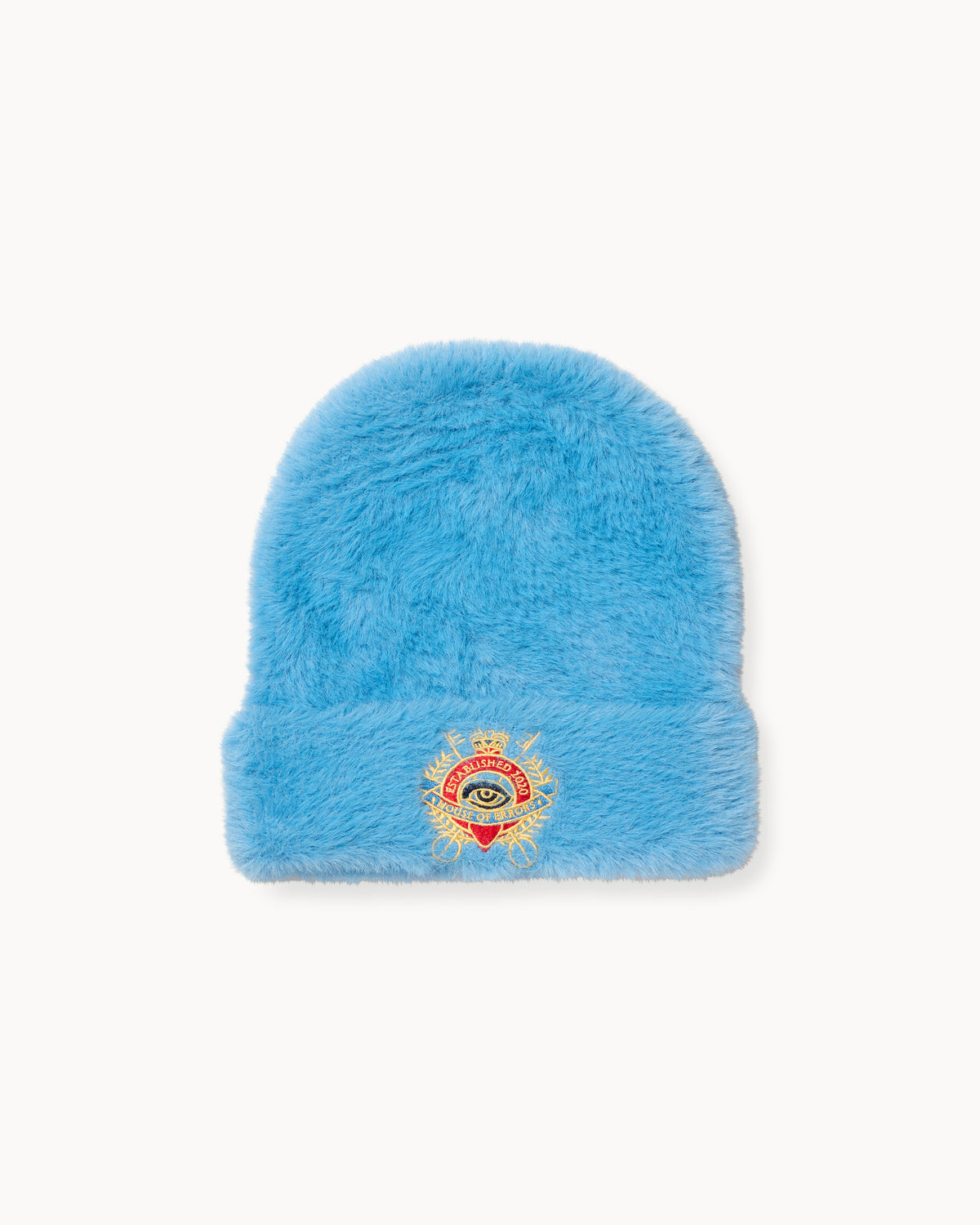 SHAGGY CROWN BEANIE IN BLUE